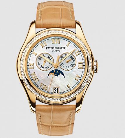 Replica Watch Patek Philippe Annual Calendar 4936 Yellow Gold Diamond Mother of Pearl 4936J-001